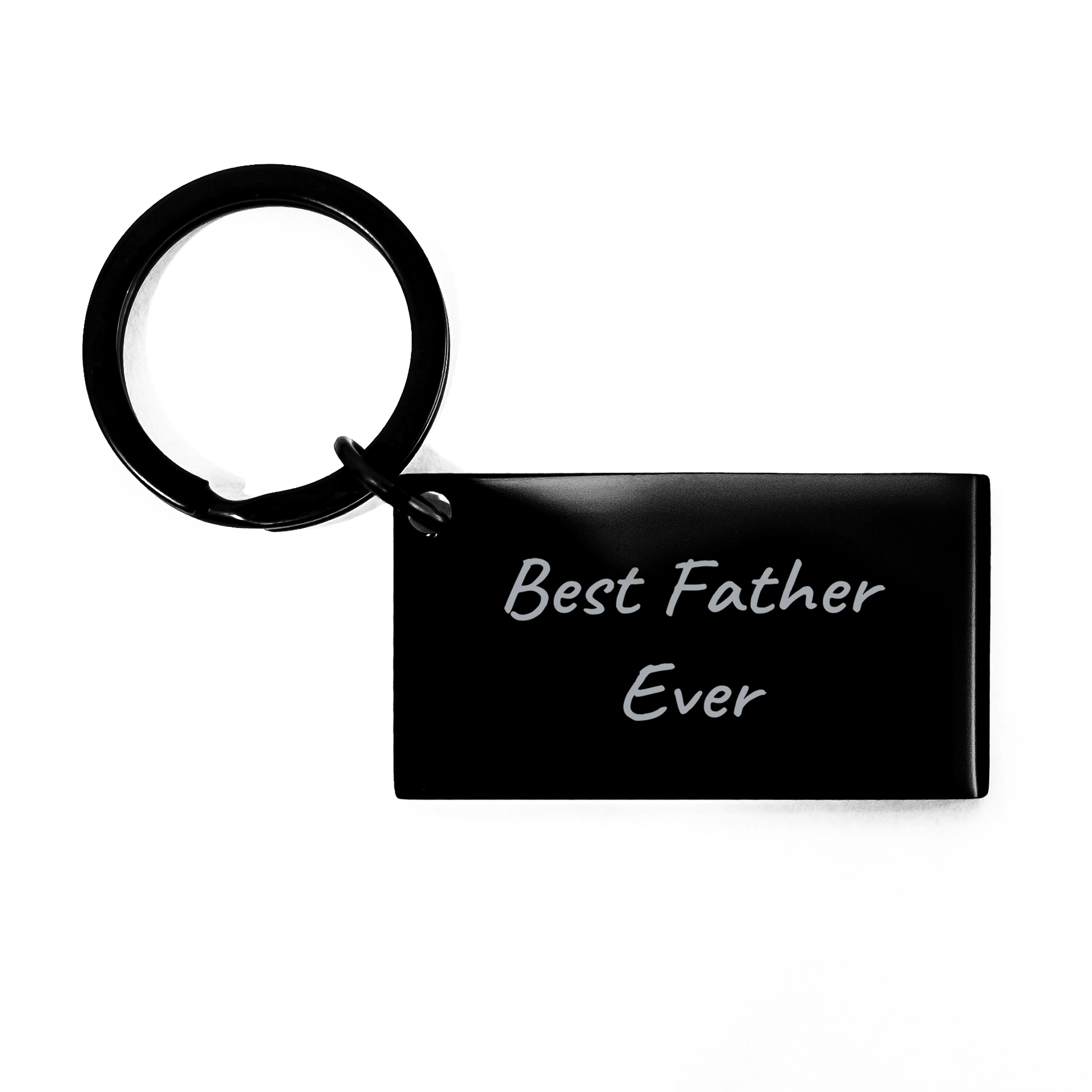 Funny Keychain Gifts from Men to Best Dad Ever, Unique Father Keychain for Graduation, Black Stainless Steel Keychain - Victory Thru Vision