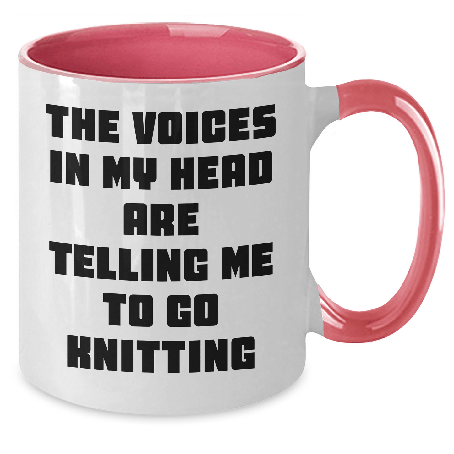 Funny Knitting Gifts for Friends and Family - Two Tone Coffee Mug with Quote - Graduation Unique Gifts from Mom, Dad, or Friends - Victory Thru Vision