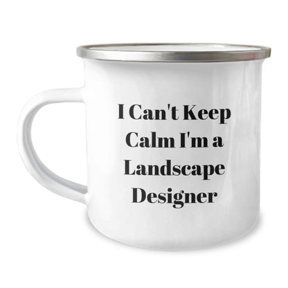 Funny Landscape Designer Gifts for Men from Friends, Unique I Can't Keep Calm I'm A Landscape Designer Camping Mug for Graduation - Victory Thru Vision
