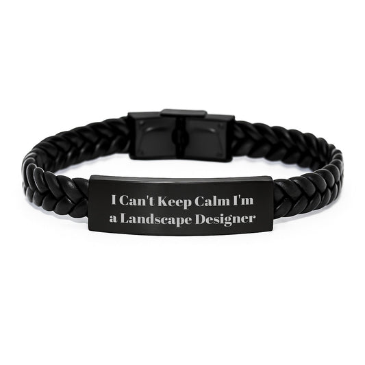 Funny Landscape Designer Gifts from Men to Friends - I Can't Keep Calm I'm A Landscape Designer Interlaced Leather Bracelet for Graduation Unique Gifts - Victory Thru Vision