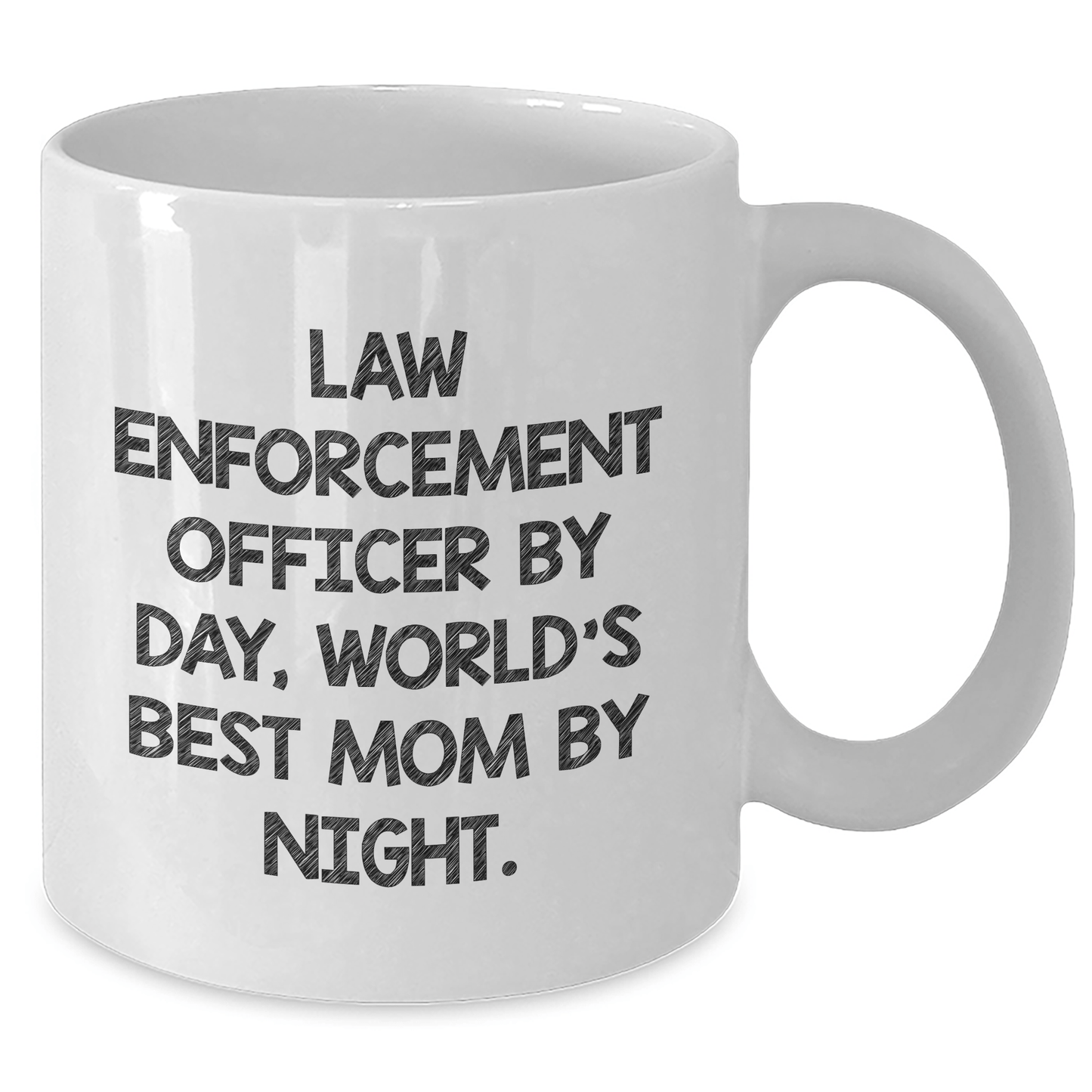 Funny Law Enforcement Officer Gifts for Dad, White Coffee Mug for World's Best Mom By Night, Father's Day Unique Gifts from Men - Victory Thru Vision 