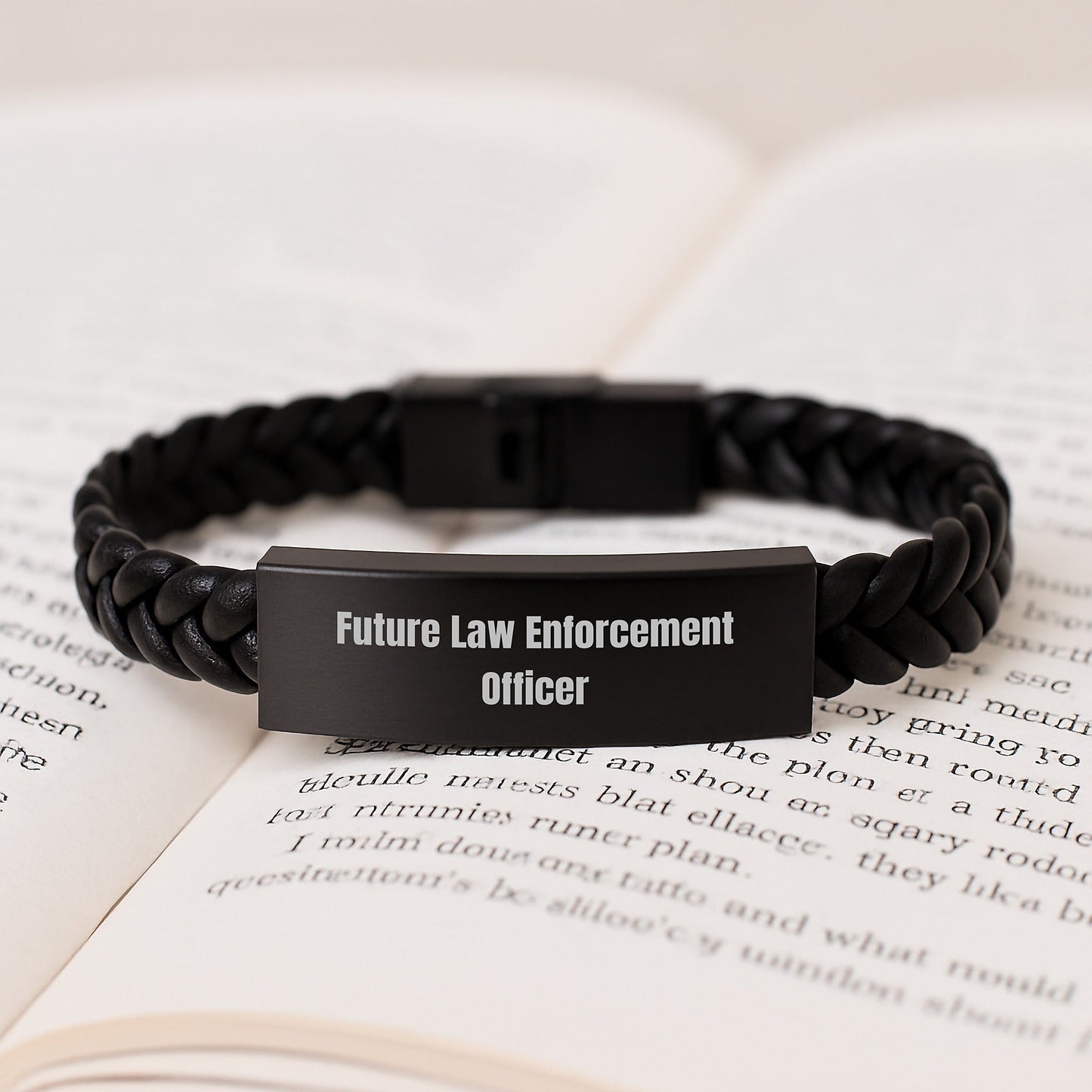 Funny Law Enforcement Officer Gifts for Men - Interlaced Leather Bracelet with Inspirational Quote - Graduation Unique Gifts from Friends - Victory Thru Vision