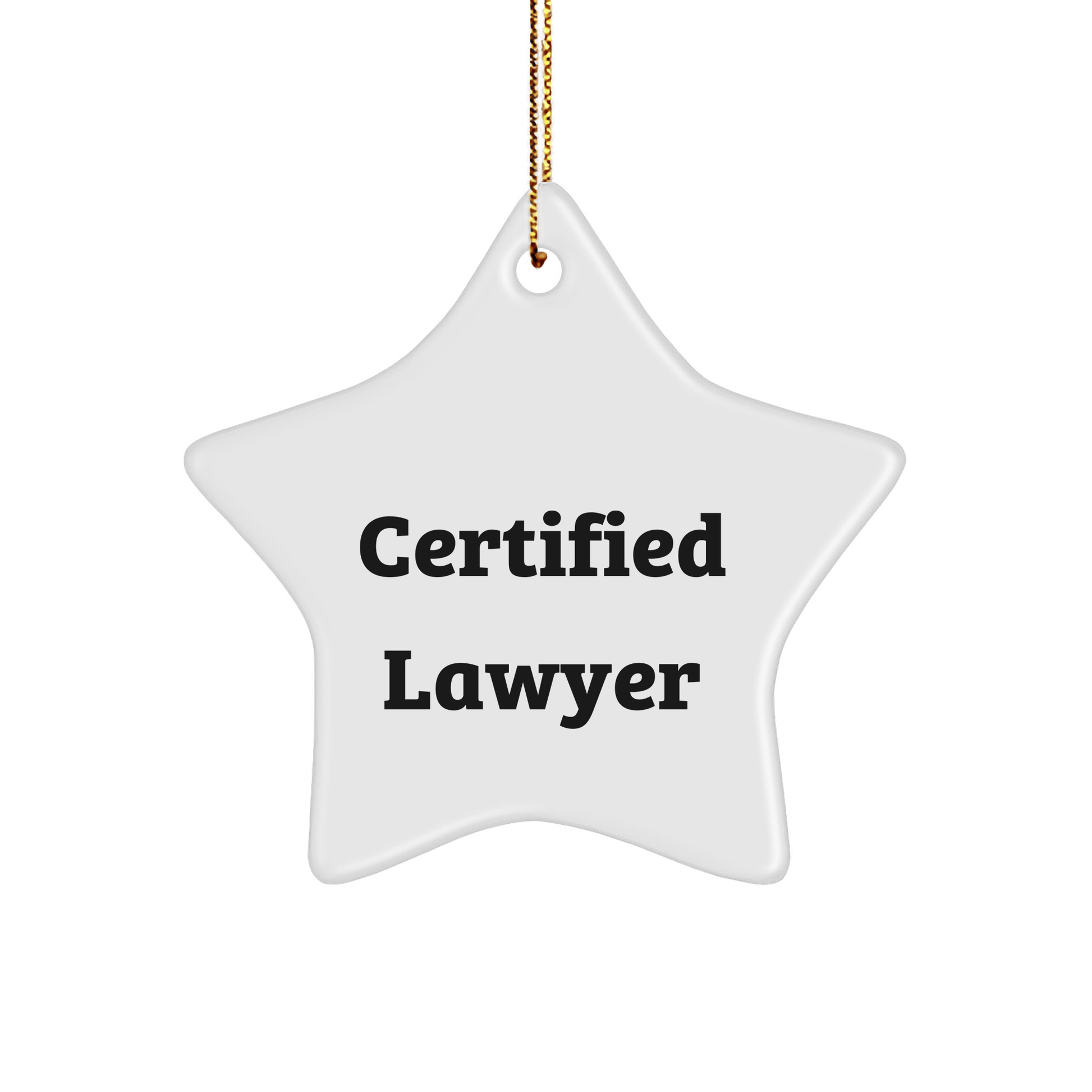 Funny Lawyer Gifts from Friends for Christmas - 'May the Force be with You' Star Ornament, Certified Lawyer Quote, Unique and Humorous Gift Idea for Men or Women - Victory Thru Vision 