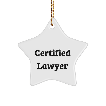 Funny Lawyer Gifts from Friends for Christmas - 'May the Force be with You' Star Ornament, Certified Lawyer Quote, Unique and Humorous Gift Idea for Men or Women - Victory Thru Vision 