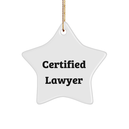 Funny Lawyer Gifts from Friends for Christmas - 'May the Force be with You' Star Ornament, Certified Lawyer Quote, Unique and Humorous Gift Idea for Men or Women - Victory Thru Vision 