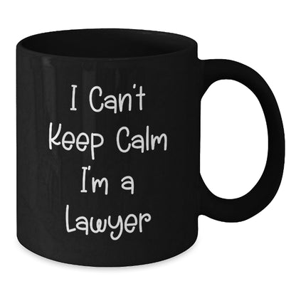 Funny Lawyer Gifts I Can't Keep Calm I'm A Lawyer Black Coffee Mug, Graduation Unique Gifts from Friends, Family, Coworkers to Men, Women - Victory Thru Vision