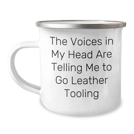 Funny Leather Tooling Gifts for Men from Coworkers - Camping Mug for Graduation - Victory Thru Vision