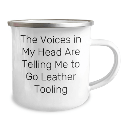 Funny Leather Tooling Gifts for Men from Coworkers - Camping Mug for Graduation - Victory Thru Vision