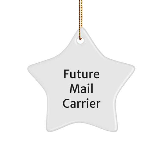 Funny Mail Carrier Gifts from Friends for Future Mail Carriers - Star Ornament, White, Christmas Unique Presents - Victory Thru Vision