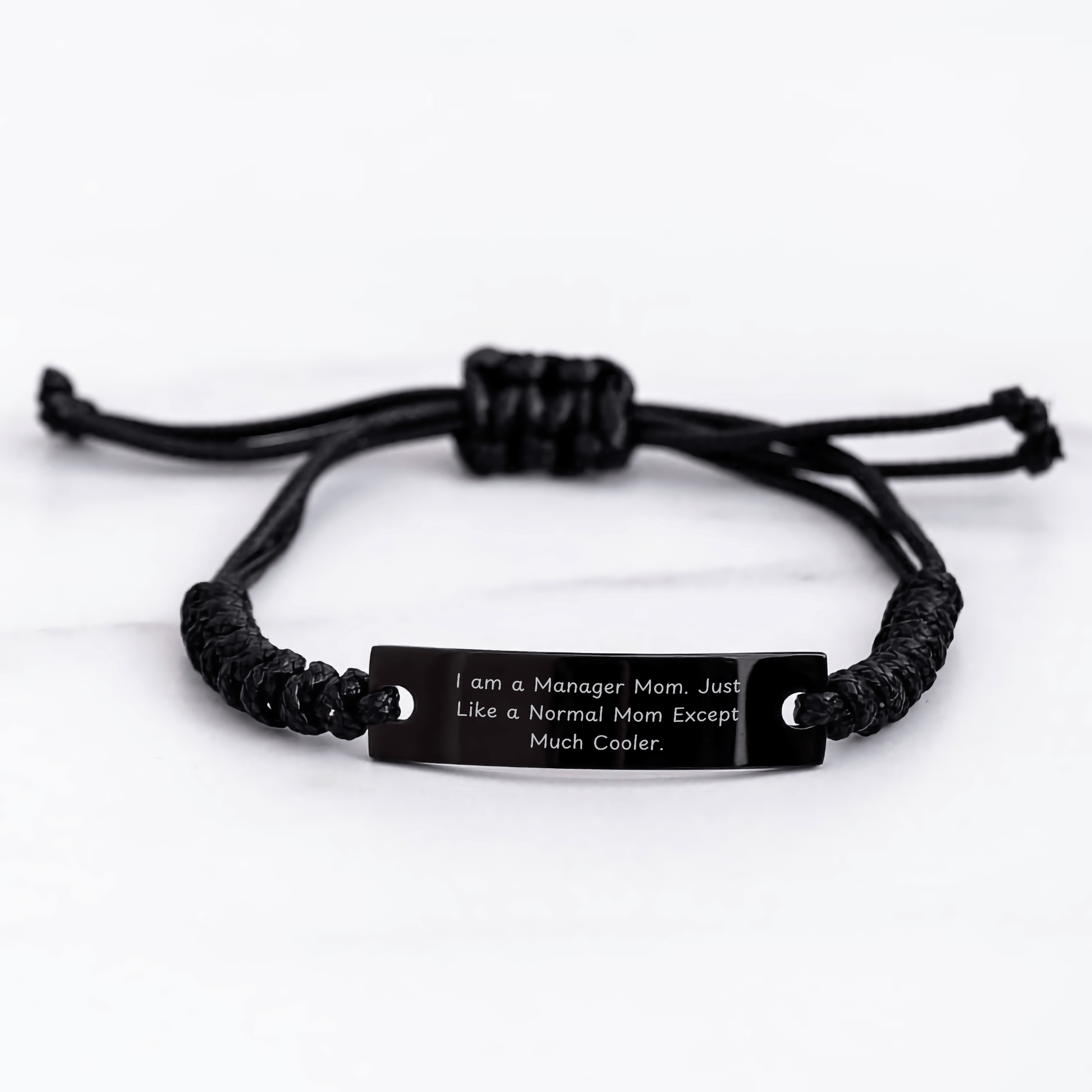 Funny Manager Mum Rope Bracelet, Gifts from Family to Manager, Father's Day Unique Gifts for Manager, 'I Am A Manager Mom. Just Like A Normal Mom Except Much Cooler.' - Victory Thru Vision 