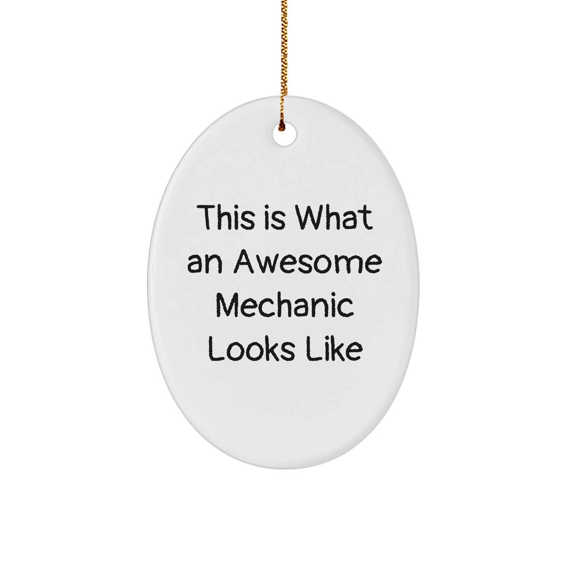 Funny Mechanic Gifts from Friends for Awesome Mechanics This Is What An Awesome Mechanic Looks Like Oval Ornament - Victory Thru Vision 