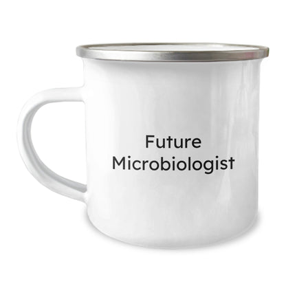 Funny Microbiologist Gifts for Future Microbiologists, Graduation Unique Gifts from Friends to Microbiologists, Camping Mug - 'Future Microbiologist' Printed - Victory Thru Vision