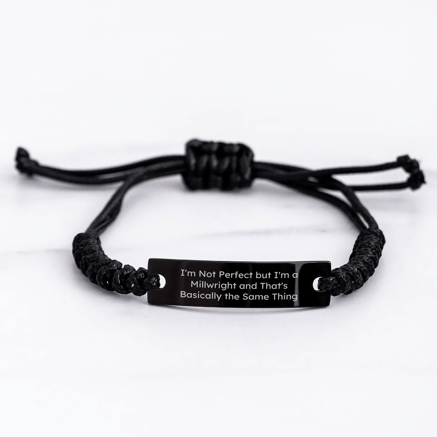 Funny Millwright Gifts for Her - Mother's Day Unique Rope Bracelet from Friends - 'I'm Not Perfect But I'm A Millwright And That's Basically The Same Thing' - Victory Thru Vision 