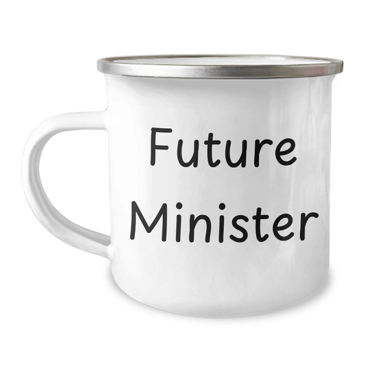 Funny Minister Gifts for Him, Inspirational Future Minister Quote on Camping Mug, Gifts from Friends or Family for Graduation - Victory Thru Vision