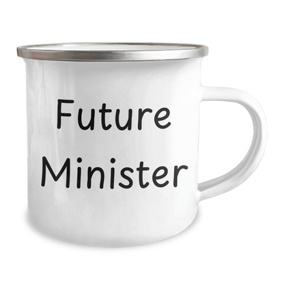 Funny Minister Gifts for Him, Inspirational Future Minister Quote on Camping Mug, Gifts from Friends or Family for Graduation - Victory Thru Vision
