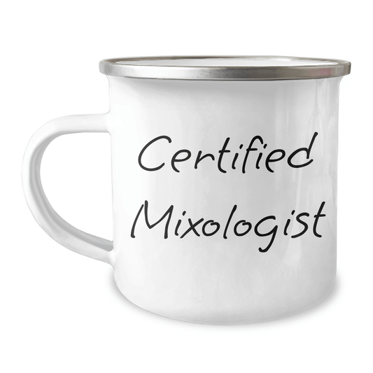 Funny Mixologist Gifts for Men from Family, Camping Mugs for Father's Day, Certified Mixologist Quote, 12 oz Stainless Steel - Victory Thru Vision 