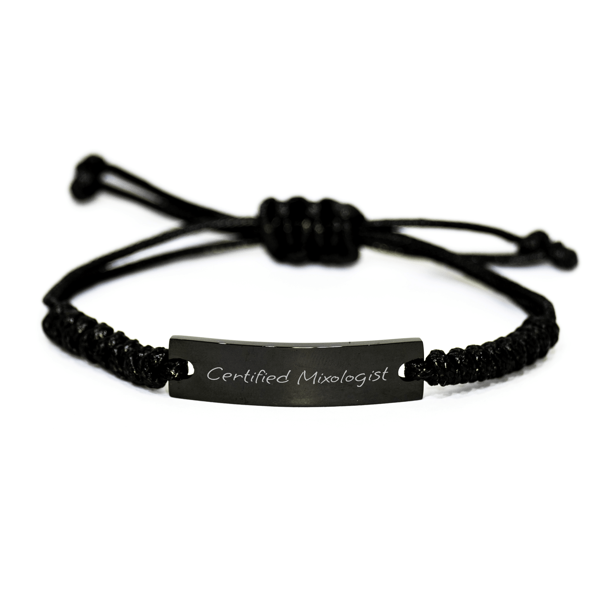Funny Mixologist Rope Bracelet Gifts from Friends to Certified Mixologists on Father's Day, Adjustable Leather Strap, Unique Men's Jewelry - Victory Thru Vision 