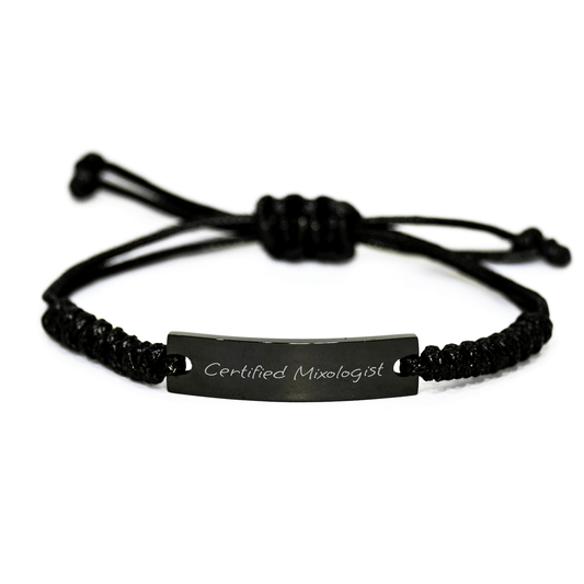 Funny Mixologist Rope Bracelet Gifts from Friends to Certified Mixologists on Father's Day, Adjustable Leather Strap, Unique Men's Jewelry - Victory Thru Vision 