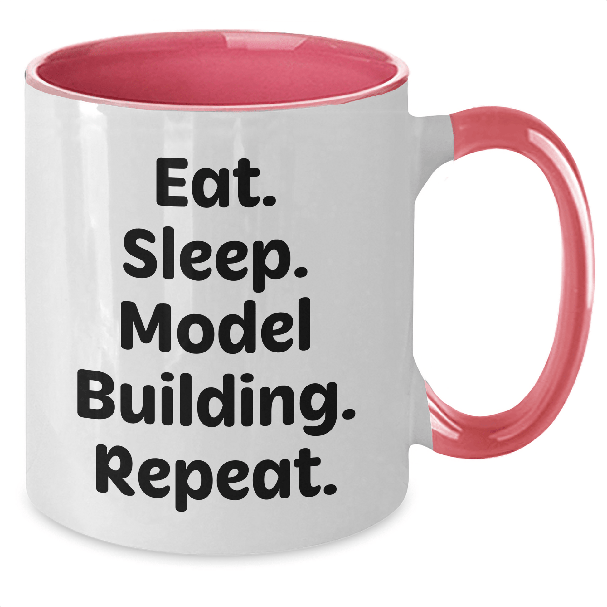 Funny Model Building Gifts from Friends for Graduation Two Tone Coffee Mugs - Eat. Sleep. Model Building. Repeat. - Victory Thru Vision 