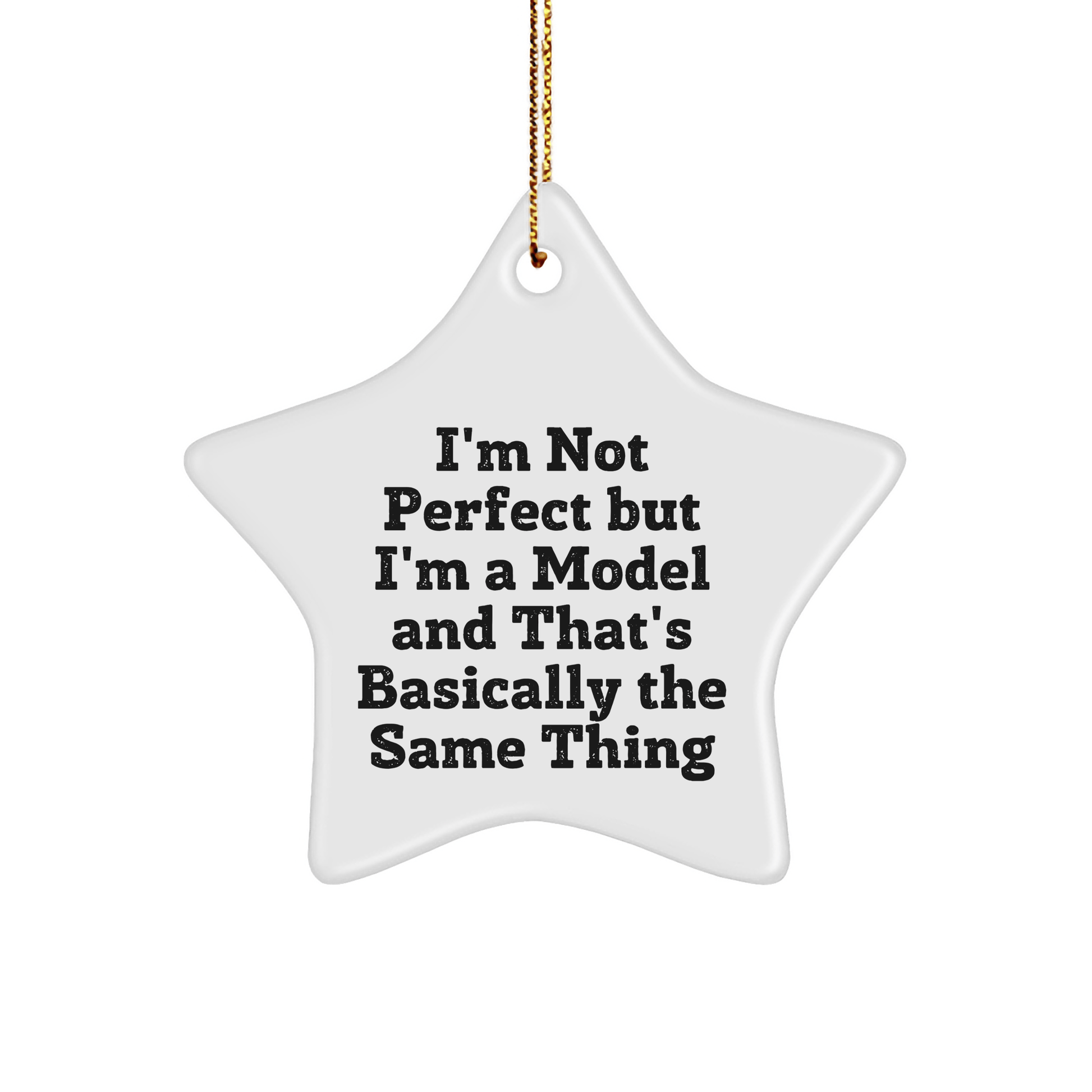 Funny Model Gifts for Christmas - 'I'm Not Perfect' Star Ornament from Friends to Family - Victory Thru Vision 