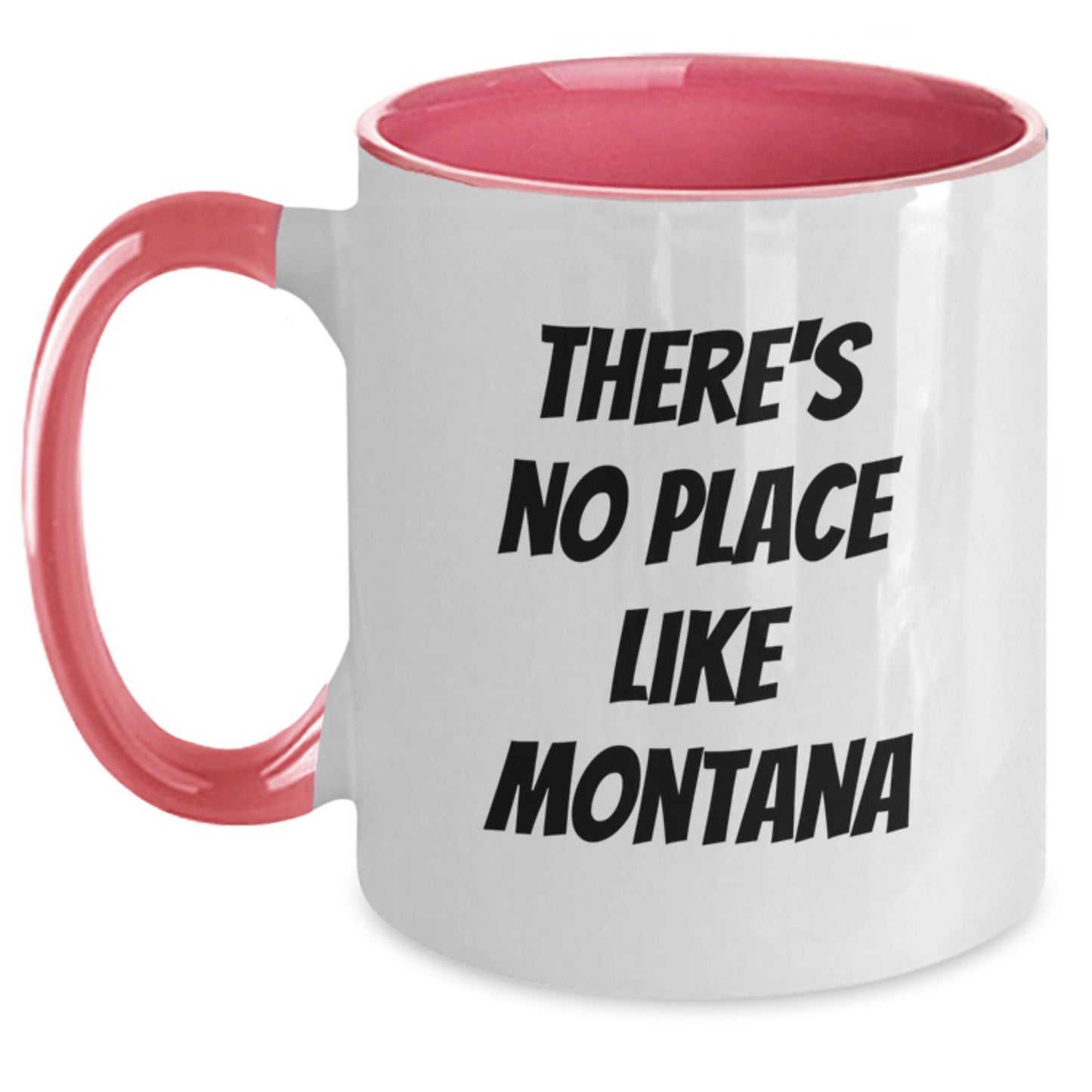 Funny Montana Quotes Gift for Friends from Big Sky Country, Two Tone Coffee Mug, Birthday Unique Gifts - Victory Thru Vision