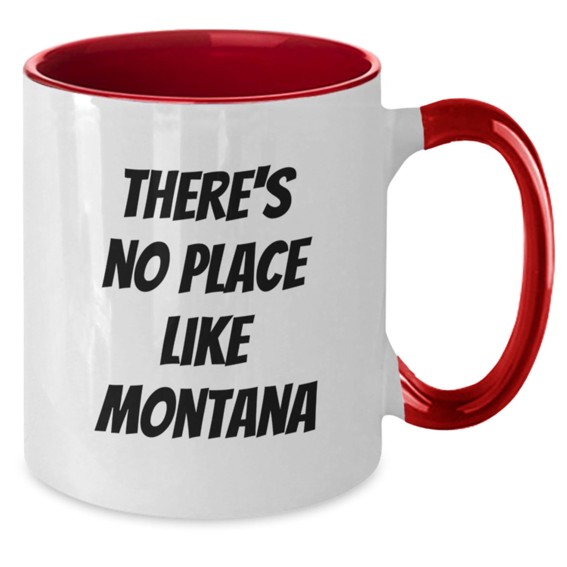 Funny Montana Quotes Gift for Friends from Big Sky Country, Two Tone Coffee Mug, Birthday Unique Gifts - Victory Thru Vision
