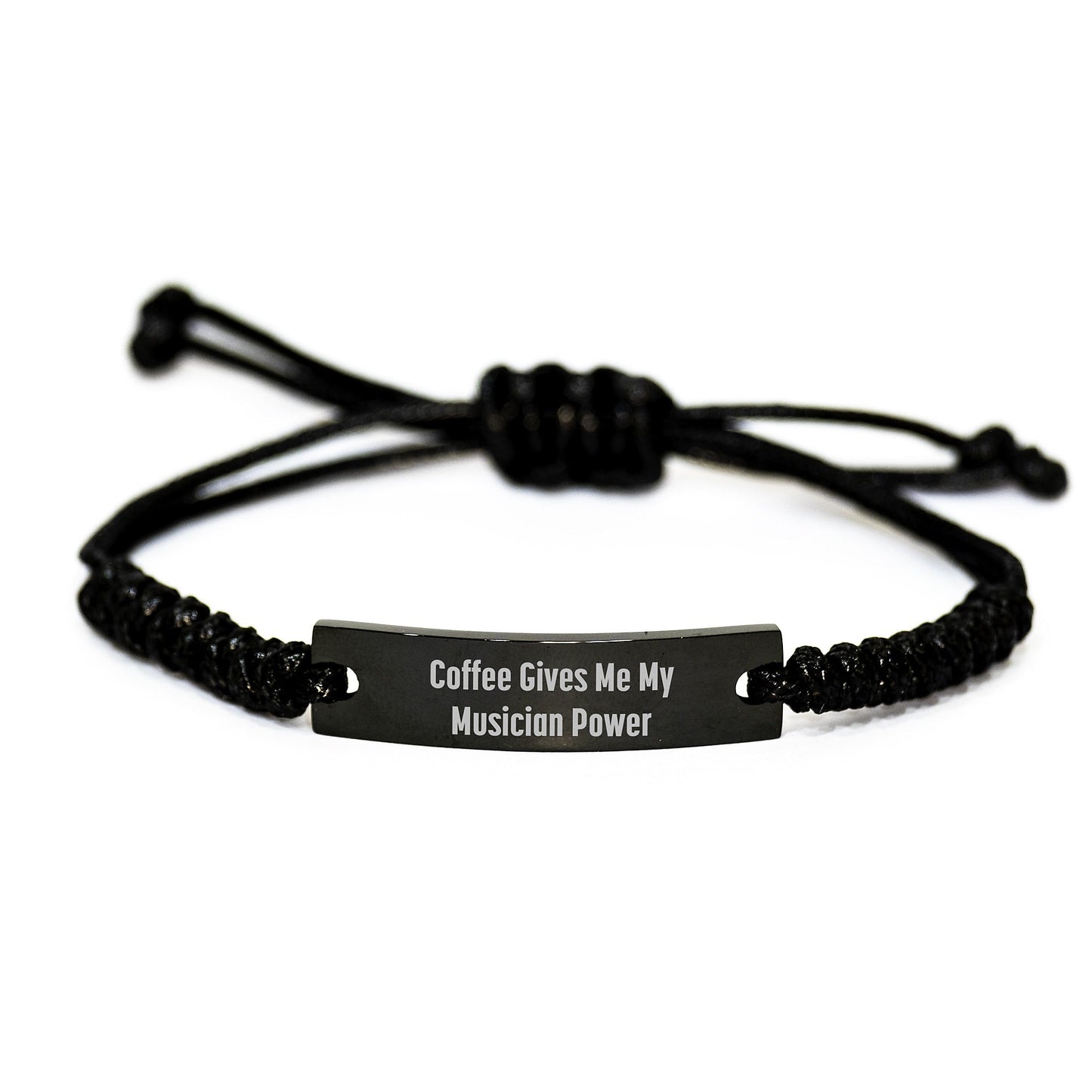 Funny Musician Gifts from Friends - 'Coffee Gives Me My Musician Power' Rope Birthday Unique Gift for Men and Women - Victory Thru Vision