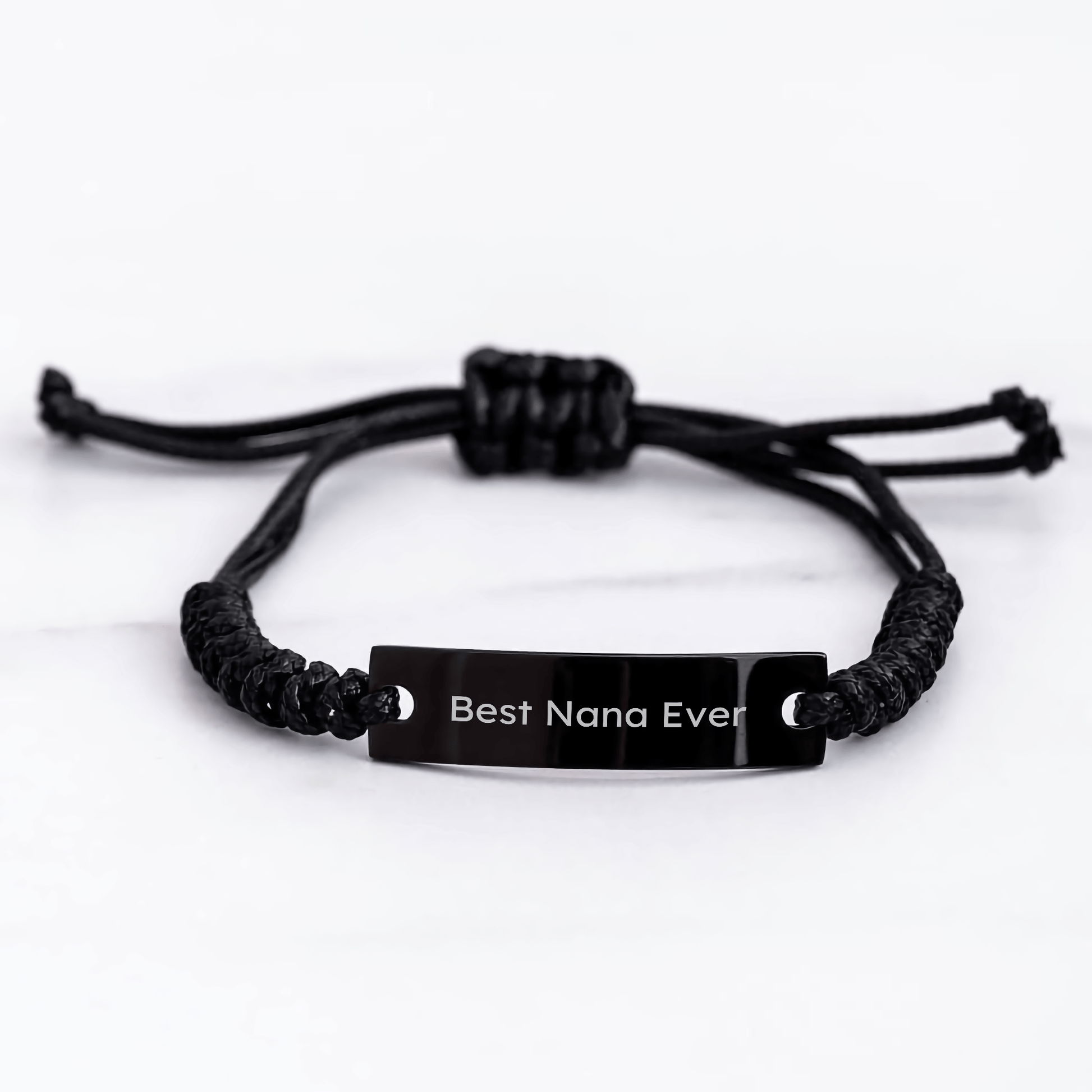 Funny Nana Gifts for Men - Best Nana Ever Rope Bracelet, Adjustable Black Stainless Steel with Interlaced Rope, Father's Day Unique Gifts from Family - Victory Thru Vision 