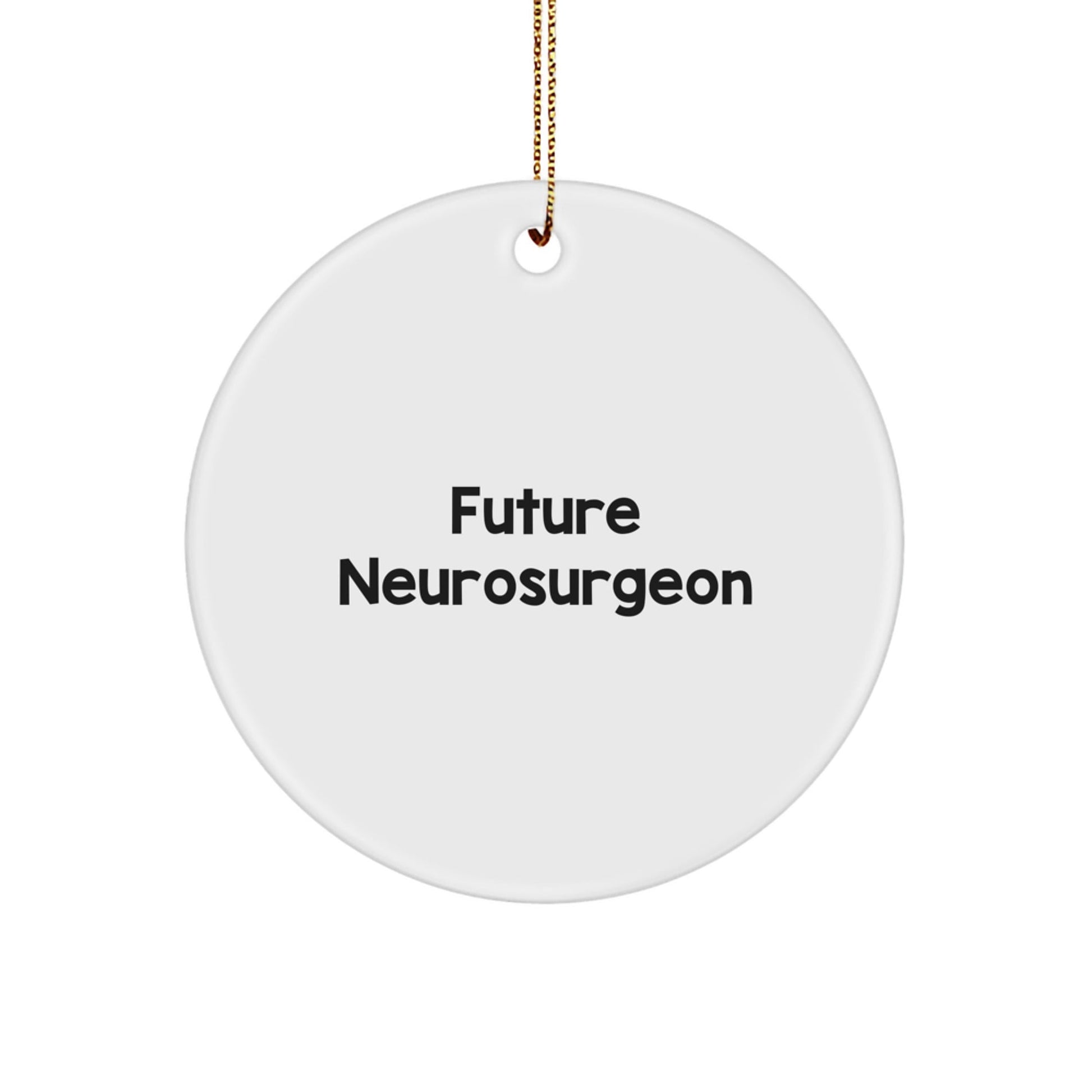 Funny Neurosurgeon Gifts from Friends and Family - Inspirational Future Neurosurgeon Circle Ornament for Christmas Unique Gifts - Victory Thru Vision