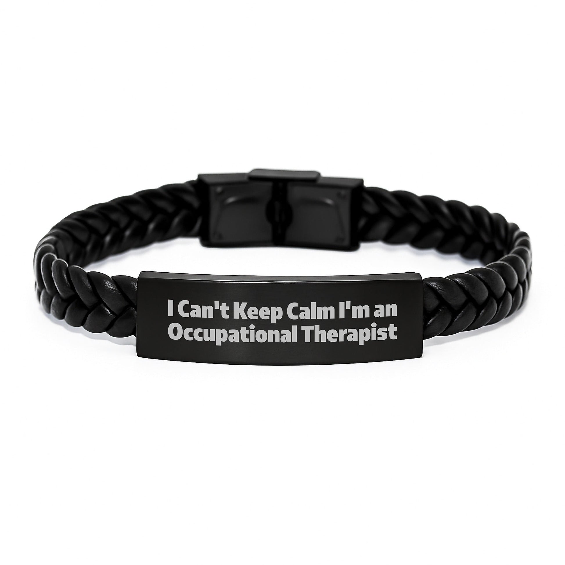 Funny Occupational Therapist Gifts from Friends - I Can't Keep Calm I'm An Occupational Therapist Interlaced Leather Bracelet for Occupational Therapist Graduation Unique Gifts - Victory Thru Vision