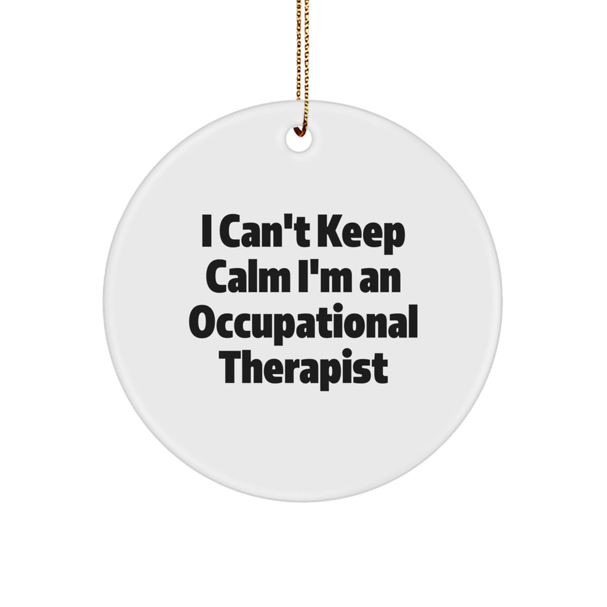 Funny Occupational Therapist Gifts - 'I Can't Keep Calm I'm An Occupational Therapist' Circle Ornament, Gifts from Family to Occupational Therapist, Christmas Unique Gifts - Victory Thru Vision