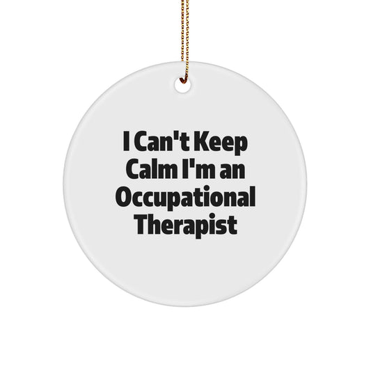 Funny Occupational Therapist Gifts - 'I Can't Keep Calm I'm An Occupational Therapist' Circle Ornament, Gifts from Family to Occupational Therapist, Christmas Unique Gifts - Victory Thru Vision