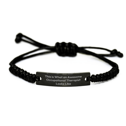 Funny Occupational Therapist Gifts, Inspirational Rope Bracelet for Graduation - 'This Is What An Awesome Occupational Therapist Looks Like', Gifts from Family to Occupational Therapist - Victory Thru Vision