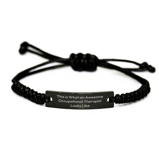 Funny Occupational Therapist Gifts, Inspirational Rope Bracelet for Graduation - 'This Is What An Awesome Occupational Therapist Looks Like', Gifts from Family to Occupational Therapist - Victory Thru Vision