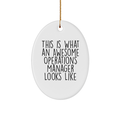 Funny Operations Manager Gifts for Him, This Is What An Awesome Operations Manager Looks Like, Oval Ornament, Christmas Unique Presents from Family - Victory Thru Vision 
