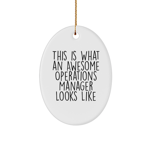 Funny Operations Manager Gifts for Him, This Is What An Awesome Operations Manager Looks Like, Oval Ornament, Christmas Unique Presents from Family - Victory Thru Vision 