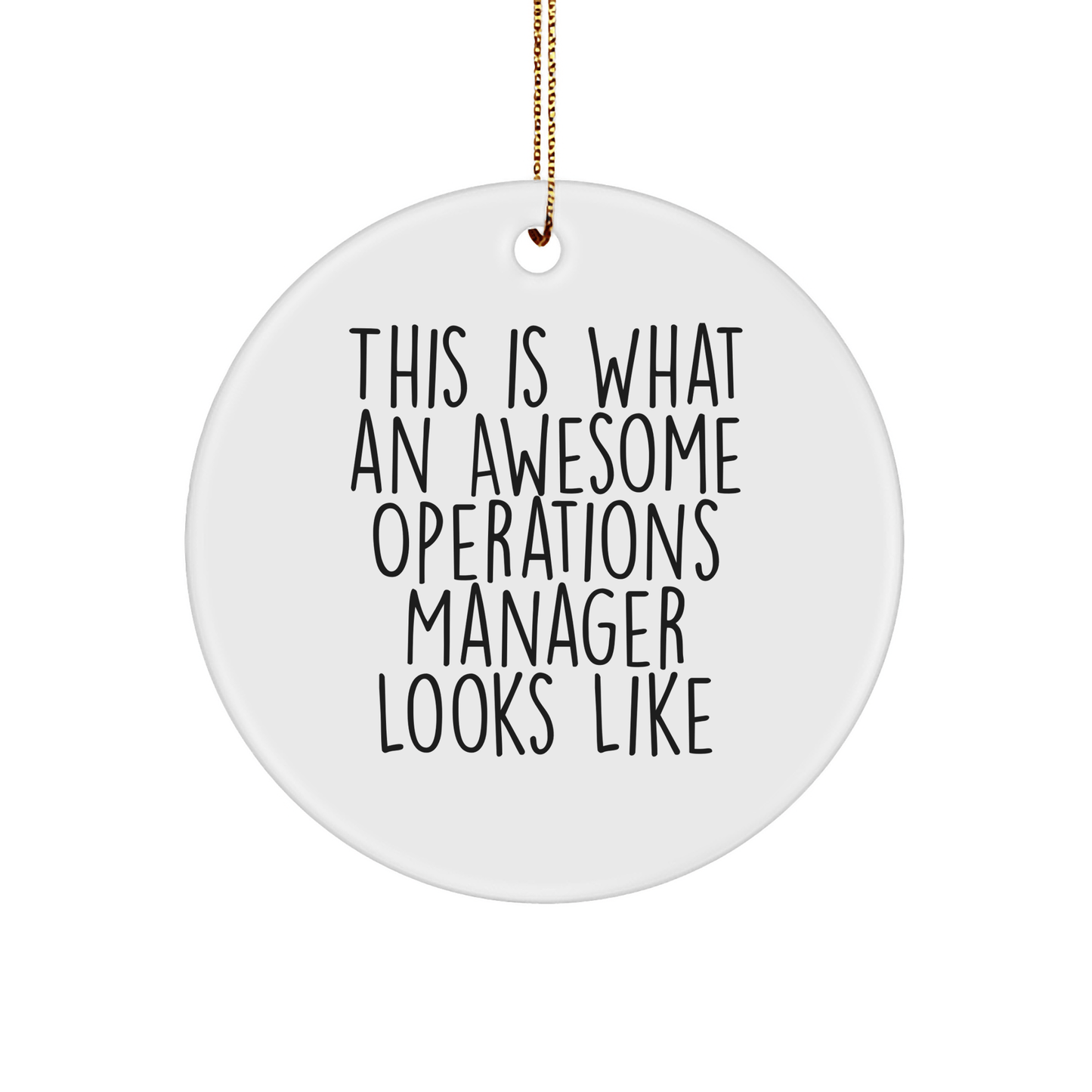 Funny Operations Manager Gifts for Men, Women, or Coworkers - This Is What An Awesome Operations Manager Looks Like Circle Ornament, Perfect Christmas Unique Gift - Victory Thru Vision 