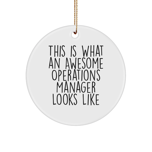 Funny Operations Manager Gifts for Men, Women, or Coworkers - This Is What An Awesome Operations Manager Looks Like Circle Ornament, Perfect Christmas Unique Gift - Victory Thru Vision 
