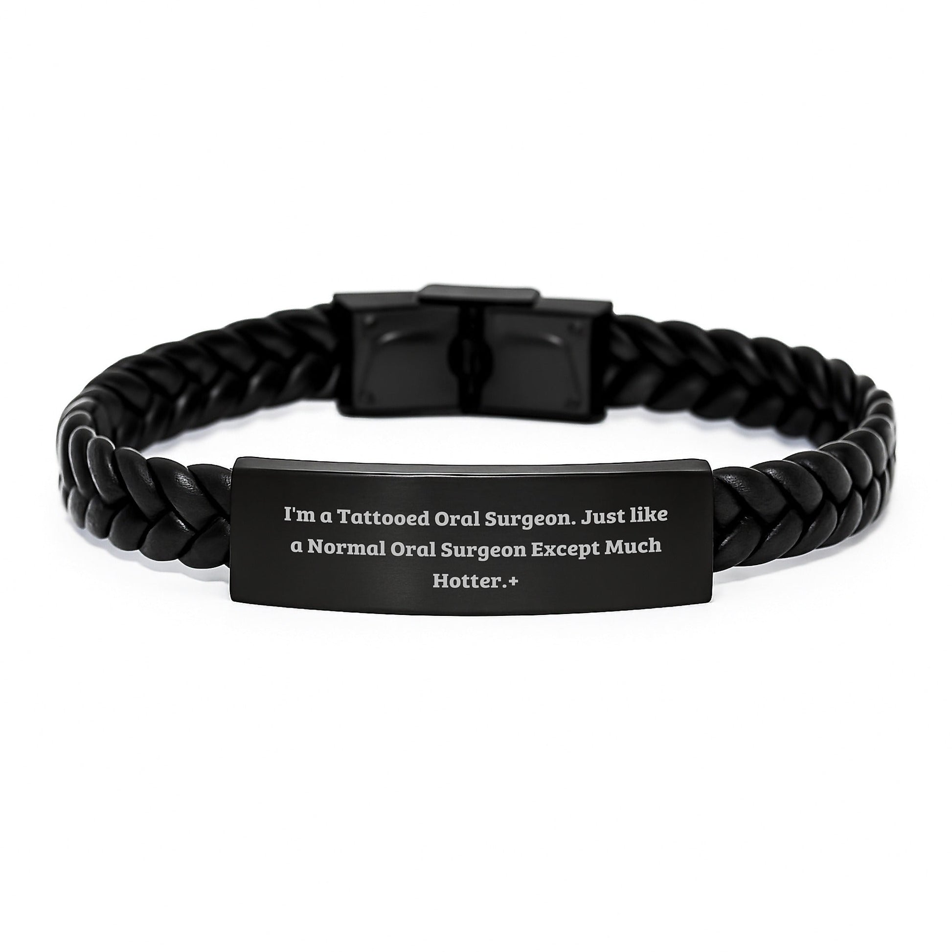 Funny Oral Surgeon Gifts, Interlaced Leather Bracelet for Men, Graduation Unique Gifts from Coworkers, Gifts for Oral Surgeon Friend - Victory Thru Vision