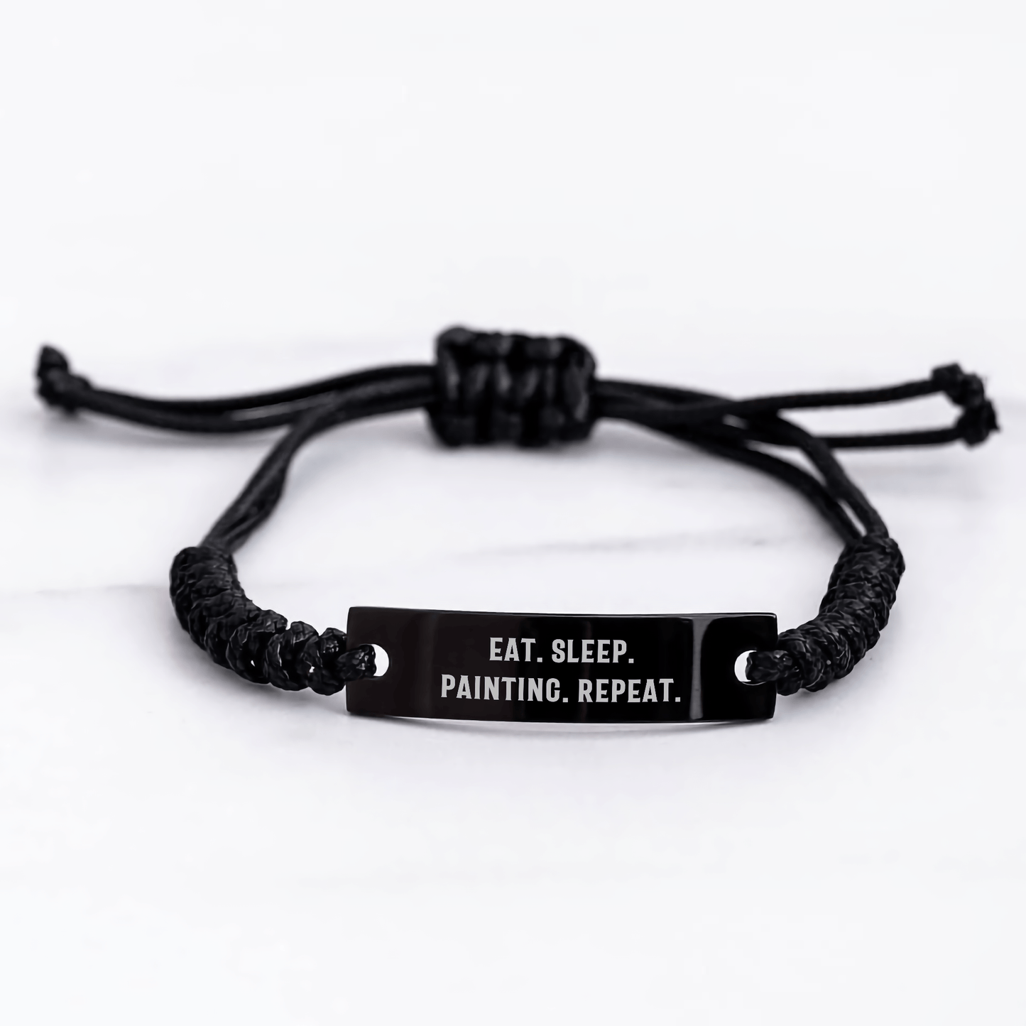 Funny Painting Gifts for Men - Eat. Sleep. Painting. Repeat. Rope Bracelet from Family - Perfect for Father's Day - Victory Thru Vision 