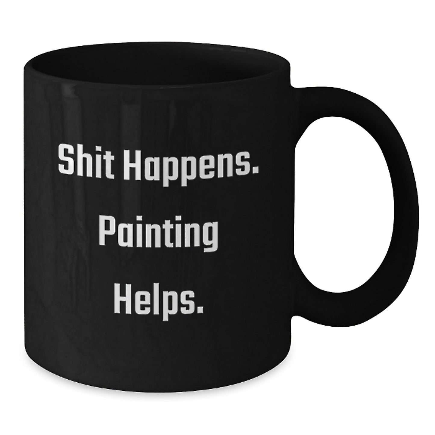 Funny Painting Gifts for Men, Women, Friends, Coworkers, Family - Shit Happens Painting Helps Graduation Unique Gifts from Friends, Family - Victory Thru Vision
