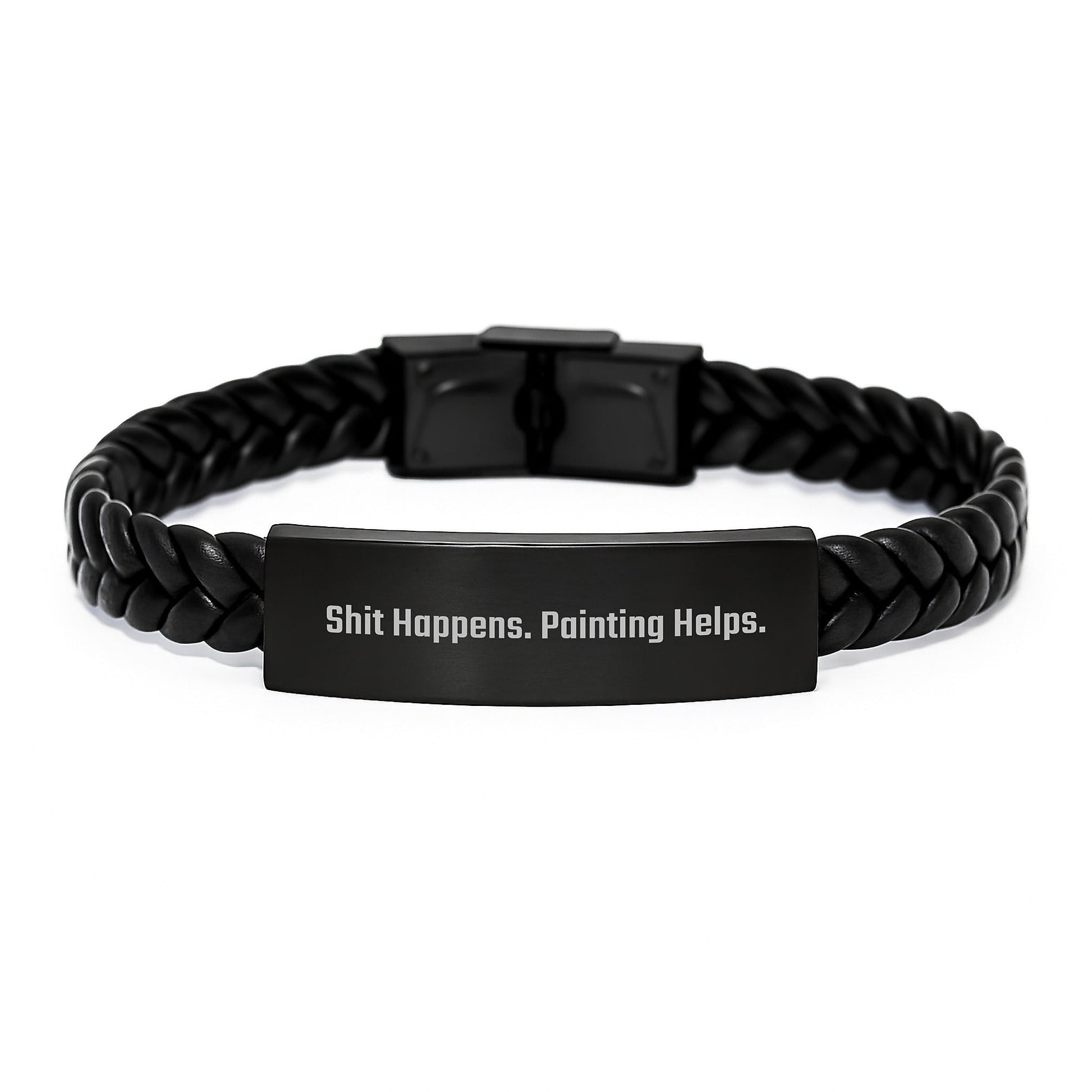 Funny Painting Inspired Interlaced Leather Bracelet, Gifts from Friends for Painting Graduation - Victory Thru Vision