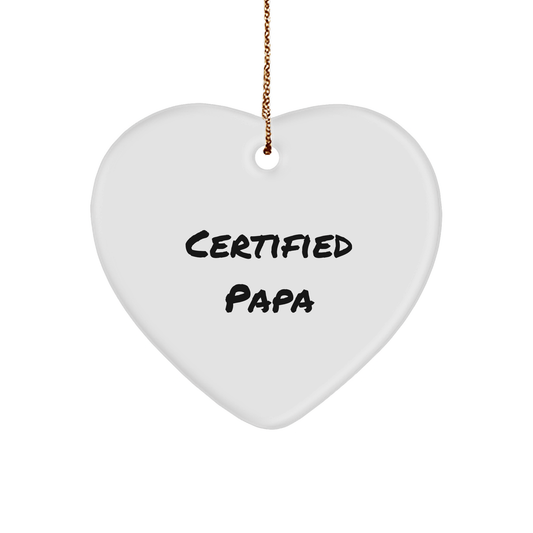 Funny Papa Gifts from Family, Heart Ornament for Papa, Christmas Unique Presents - Victory Thru Vision 