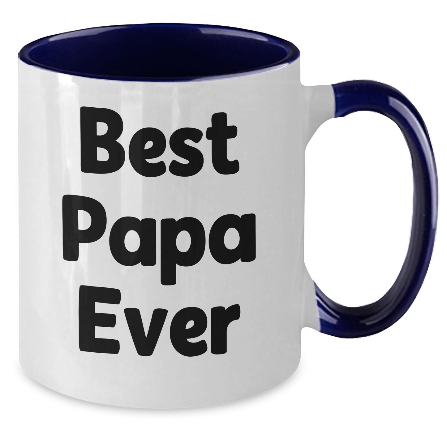 Funny Papa Gifts from Friends and Family - Best Papa Ever Two Tone Coffee Mug for Graduation - Victory Thru Vision