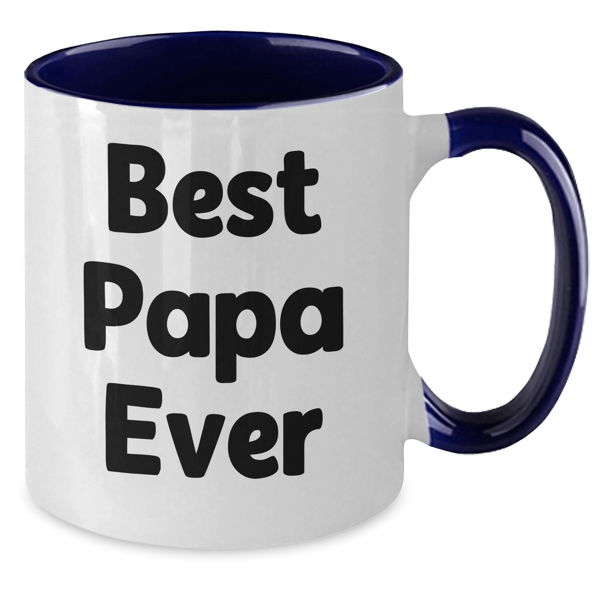 Funny Papa Gifts from Friends and Family - Best Papa Ever Two Tone Coffee Mug for Graduation - Victory Thru Vision