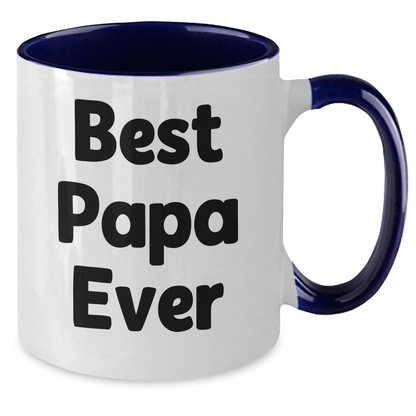 Funny Papa Gifts from Friends and Family - Best Papa Ever Two Tone Coffee Mug for Graduation - Victory Thru Vision
