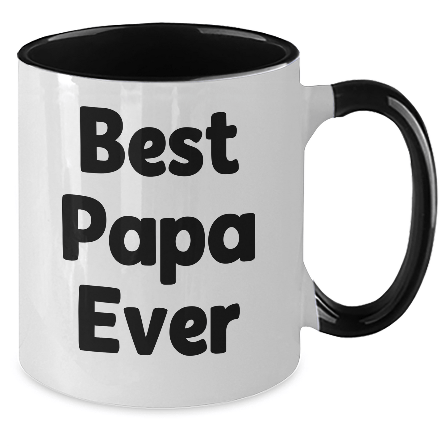 Funny Papa Gifts from Friends and Family - Best Papa Ever Two Tone Coffee Mug for Graduation - Victory Thru Vision