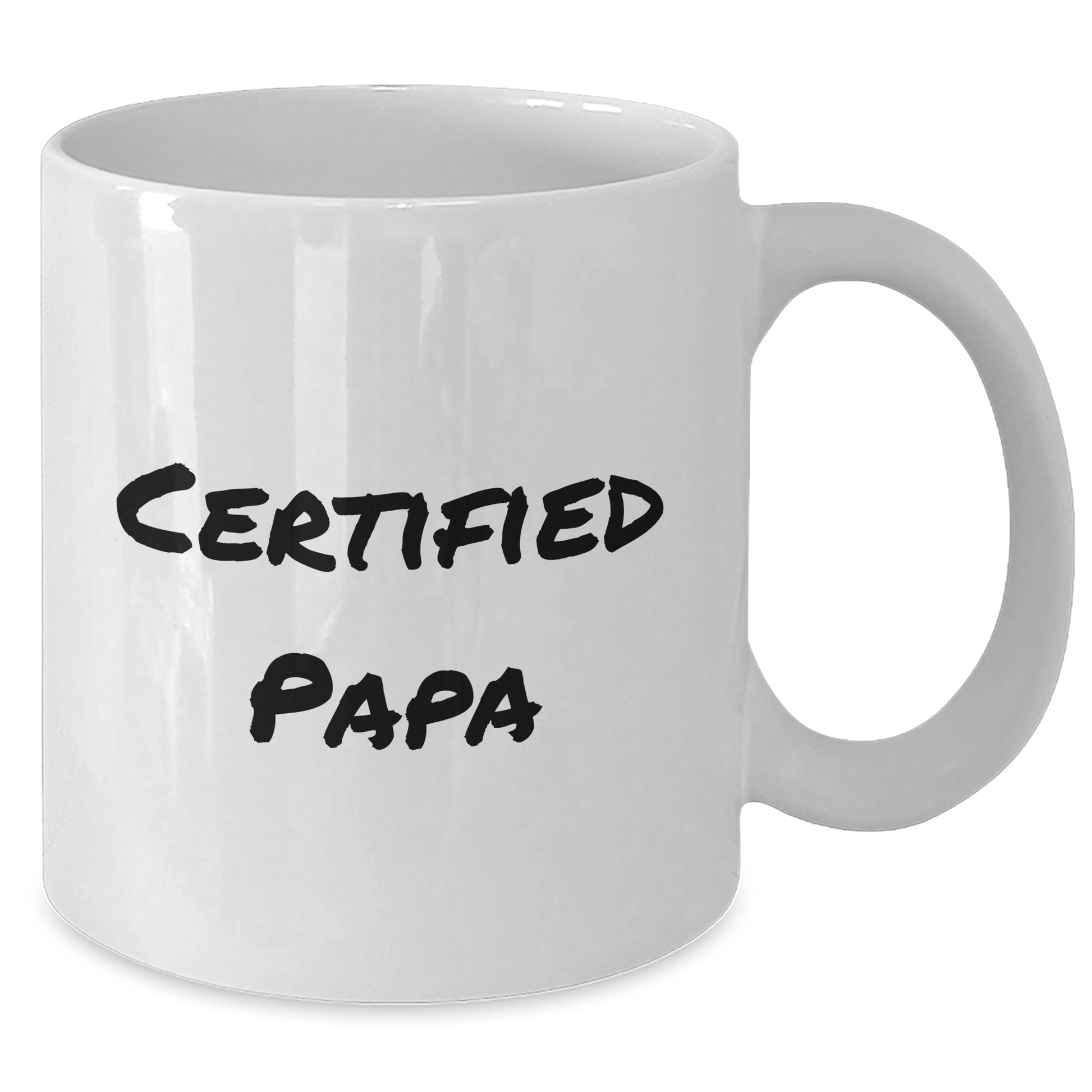 Funny Papa Gifts, Papa's Day Unique Gifts from Men, White Coffee Mug for Papa, 'Certified Papa' Quote - Victory Thru Vision 