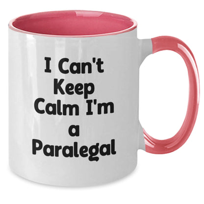 Funny Paralegal Gifts - I Can't Keep Calm I'm A Paralegal Two Tone Coffee Mug, Perfect For Paralegal Graduation Gifts from Friends to Coworkers - Victory Thru Vision