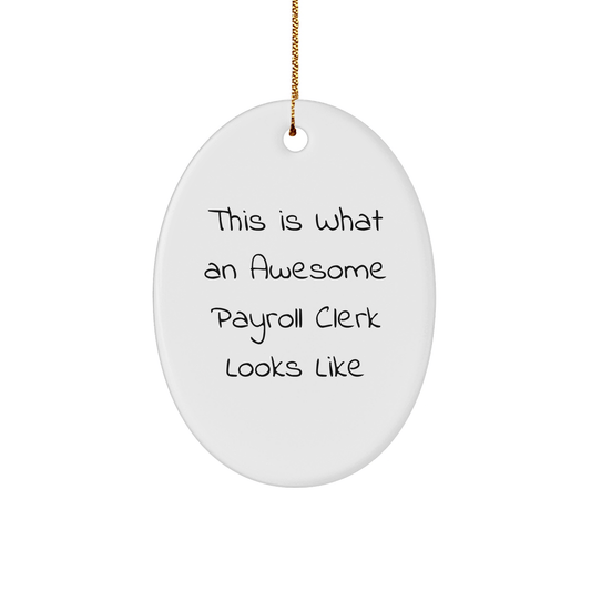 Funny Payroll Clerk Gifts from Friends for this Awesome Payroll Clerk Looks Like Oval Ornament, Christmas Unique Gifts - Victory Thru Vision